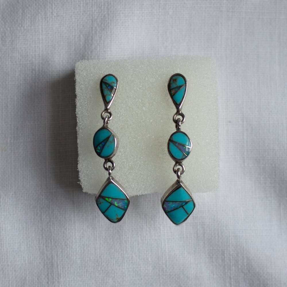 Sterling silver and turquoise post earrings